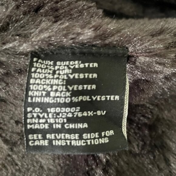 Jones New York faux suede and fur hooded jacket size Medium - Picture 11 of 15